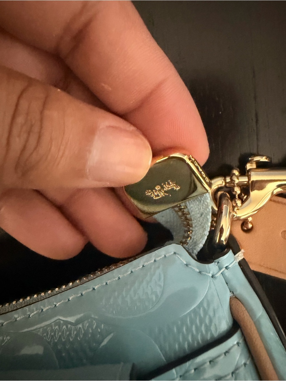 Coach Ashton Mini Bag in Light Blue Leather Crossbody. - Picture 7 of 13